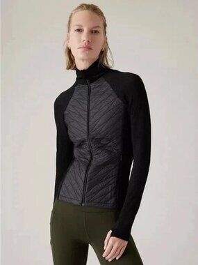 Athleta Womens Insulated Exercise Workout Jacket in Black - Size Small